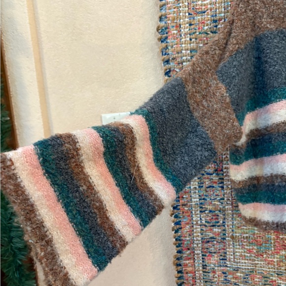 Striped Sweater - Brown, Gray, Green, and Cream - Picture 2 of 3